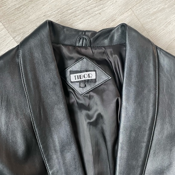 Vintage 1980s Tibor Slouchy Leather Long Blazer Jacket! Sz XS (Fits Loosely) - Picture 5 of 9